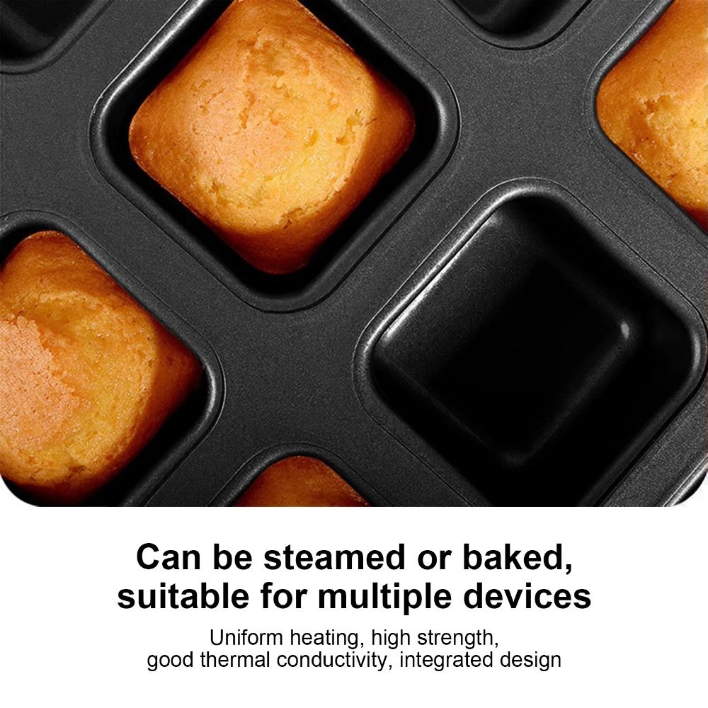 Muffin Tin Nonstick - 12 Cavity Square Muffin Tin Corrosion-Resistant