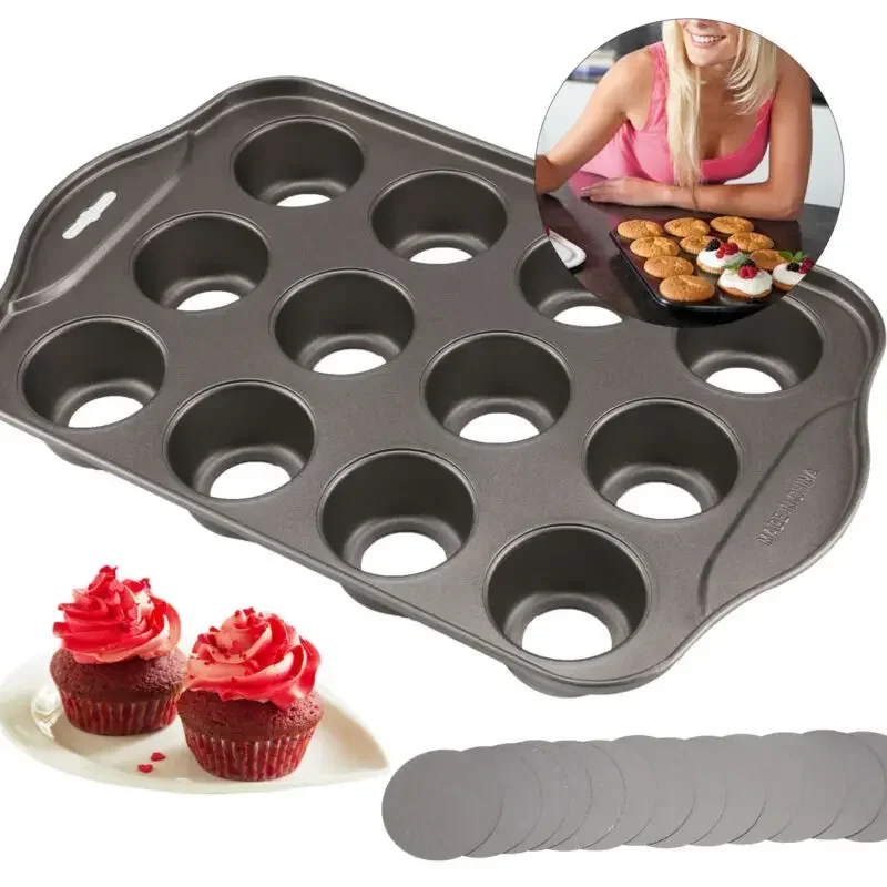 Muffin Tin Nonstick - 12 Mini Baking Cheese Cake Cup