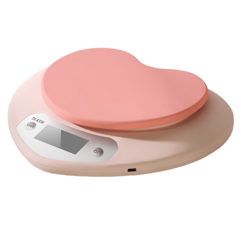 Kitchen Baking Scale - ABBZ-Portable Pink Heart-Shaped Digital Kitchen Baking