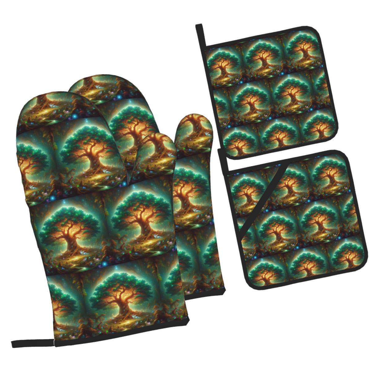 Kitchen And Baking Life - Enchanted Tree Of Life Oven Mitts