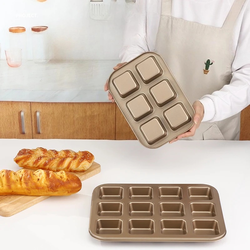 Muffin Tin Nonstick - 12 Cavity Baking Tray Square Multi-purposebakingtray