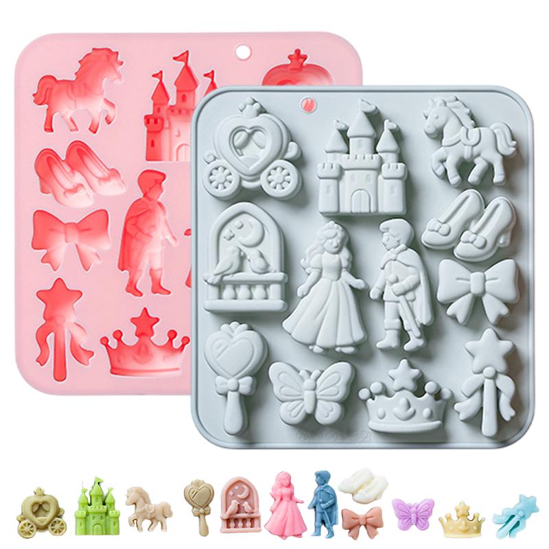 Silicone Cake Mold - 12‑Cavity 3D Prince Princess Silicone Mold