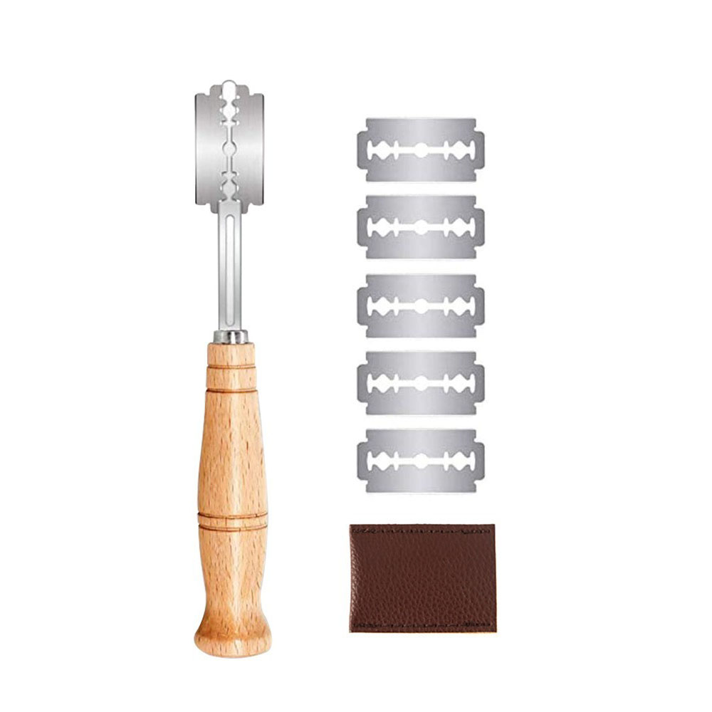 Dough Scraper Curved - Plastic/Wooden Bread Lame Tools Bakery Scraper