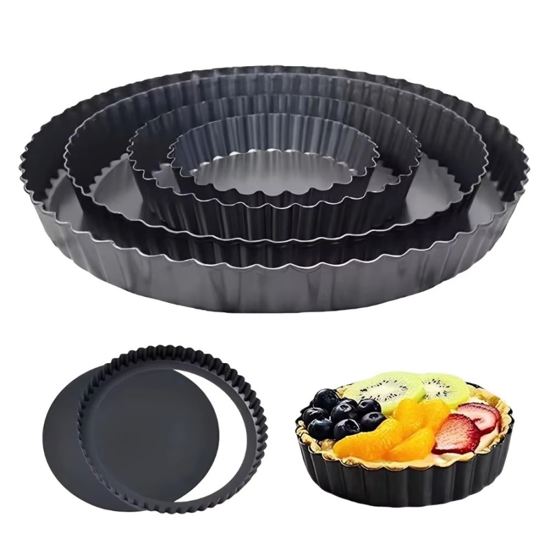 Kitchen Baking Products - 1pc Removable Bottom Fluted Tart Pan
