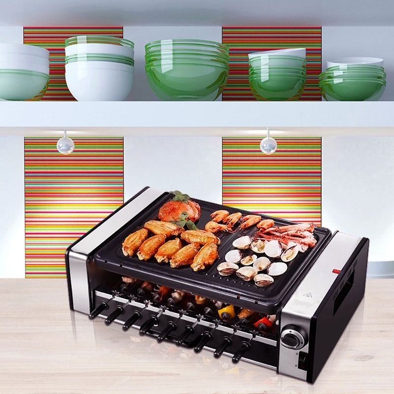 Electric BBQ Grill Machine Gri - Kitchen Baking Tray Organiser ulasan dan harga