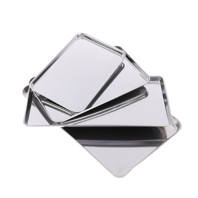 1pc Stainless Steel Tray Recta - Kitchen Baking Tray Organiser ulasan dan harga