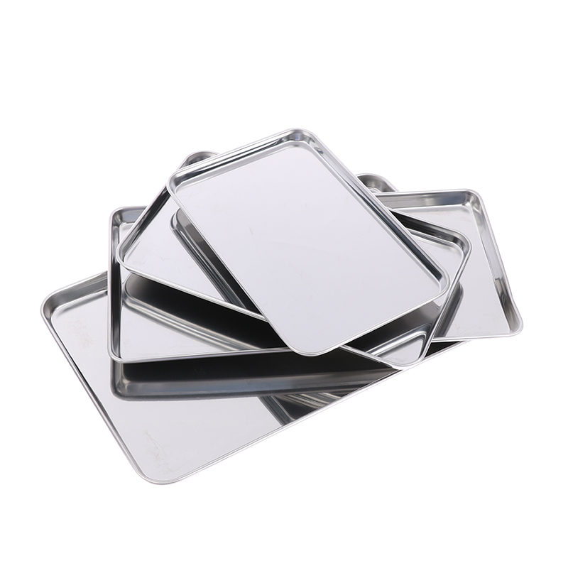 1pc Stainless Steel Tray Recta - Kitchen Baking Tray Organiser ulasan dan harga