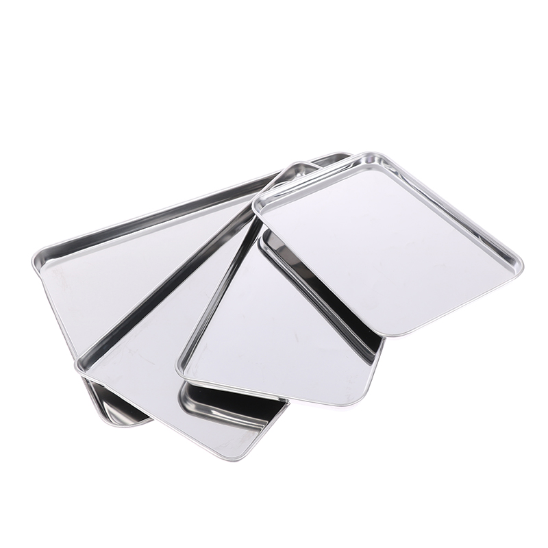 1pc Stainless Steel Tray Recta - Kitchen Baking Tray Organiser ulasan dan harga