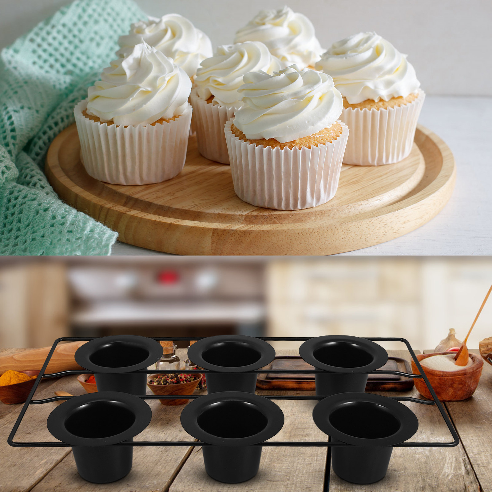 6-Cup Robust Black Carbon Stee - Muffin Tin Nonstick ulasan dan harga