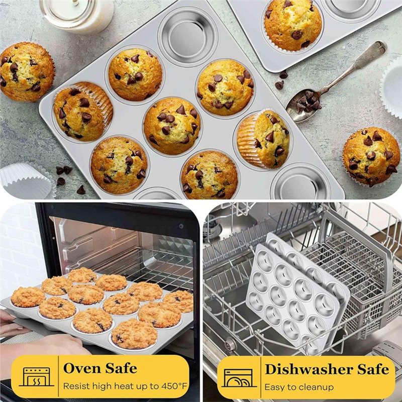 ABGH-Muffin Pan, Stainless Ste - Muffin Tin Nonstick ulasan dan harga