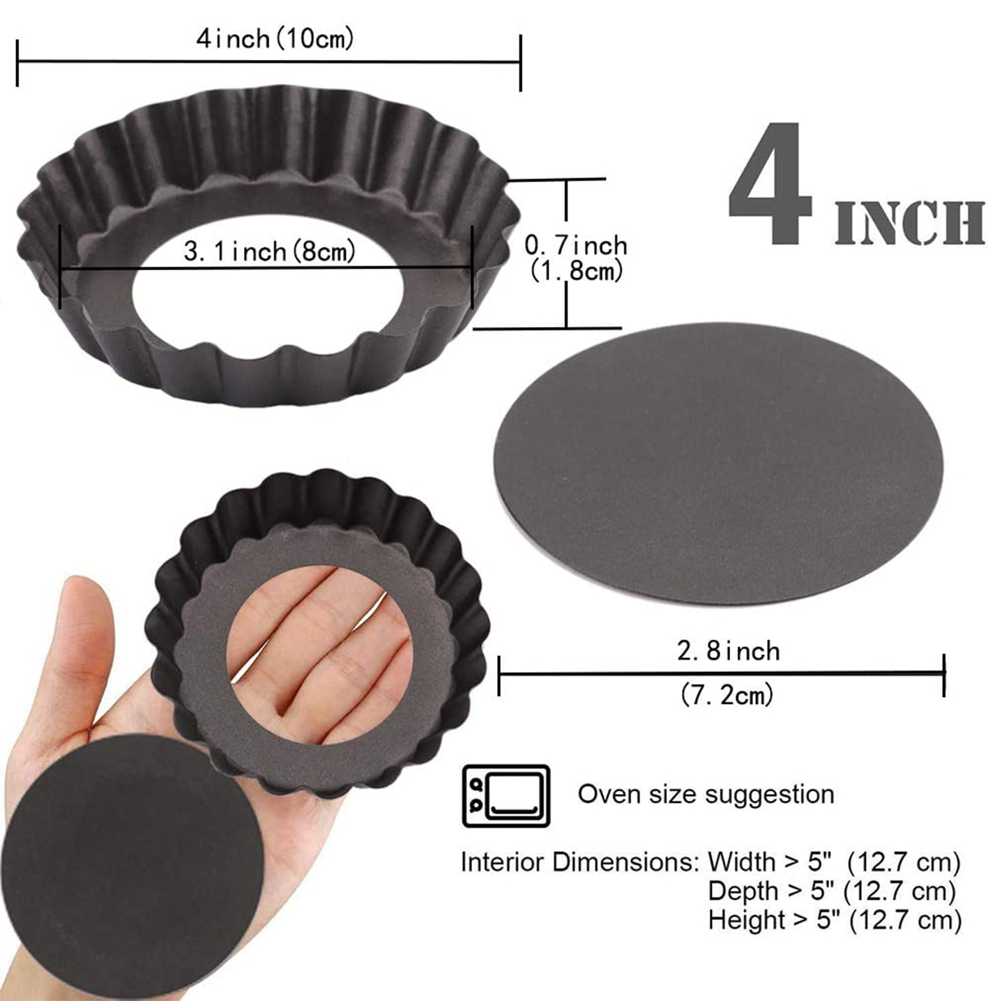 6 Pcs Mini Tart Pans 4 Inch wi - Muffin Tin Nonstick ulasan dan harga