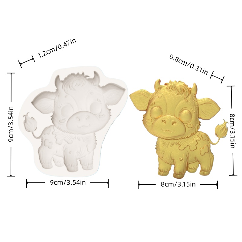 Cute Cow-Shaped Mold Cartoon C - Silicone Cake Mold ulasan dan harga