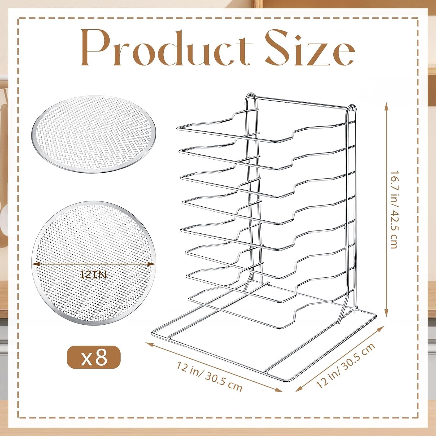Pizza Rack 8 Tiered Stand With - Kitchen Baking Products ulasan dan harga