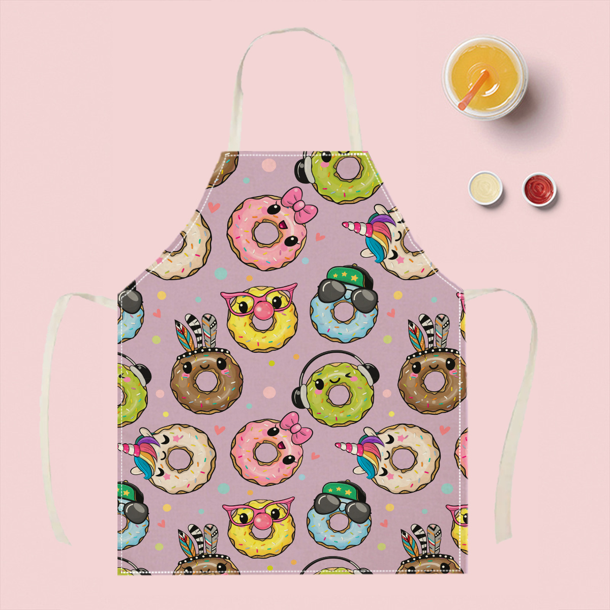 1pc Cute Cartoon Donut Apron F - Kitchen Baking Gift Ideas ulasan dan harga