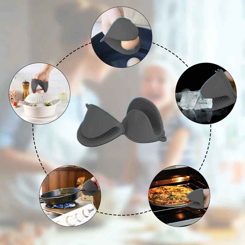 2pcs Mini Oven Gloves Silicone - Kitchen Baking Rack ulasan dan harga