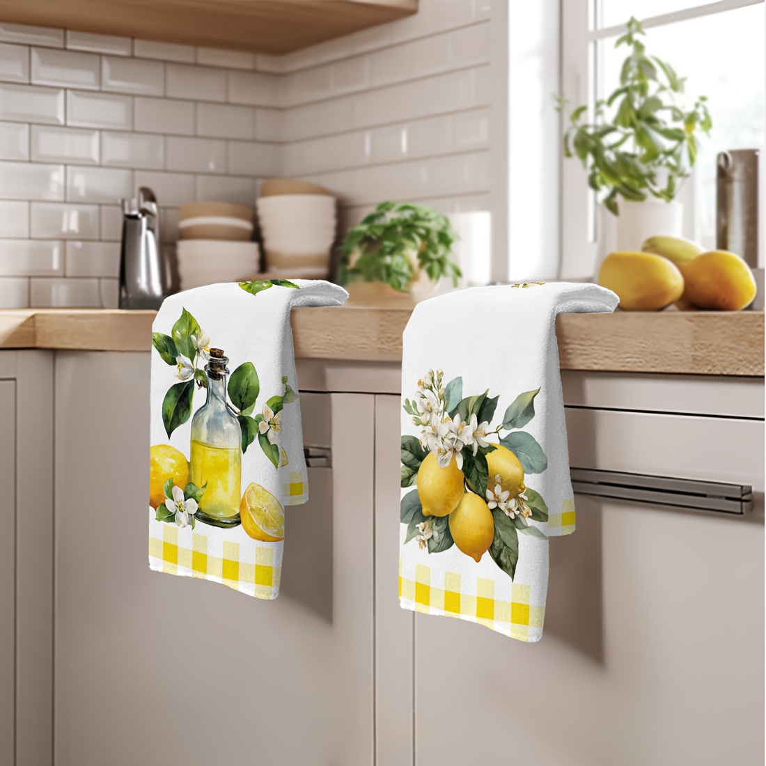 2Pcs, Lemon Floral Pattern Kit - Kitchen And Baking Life ulasan dan harga