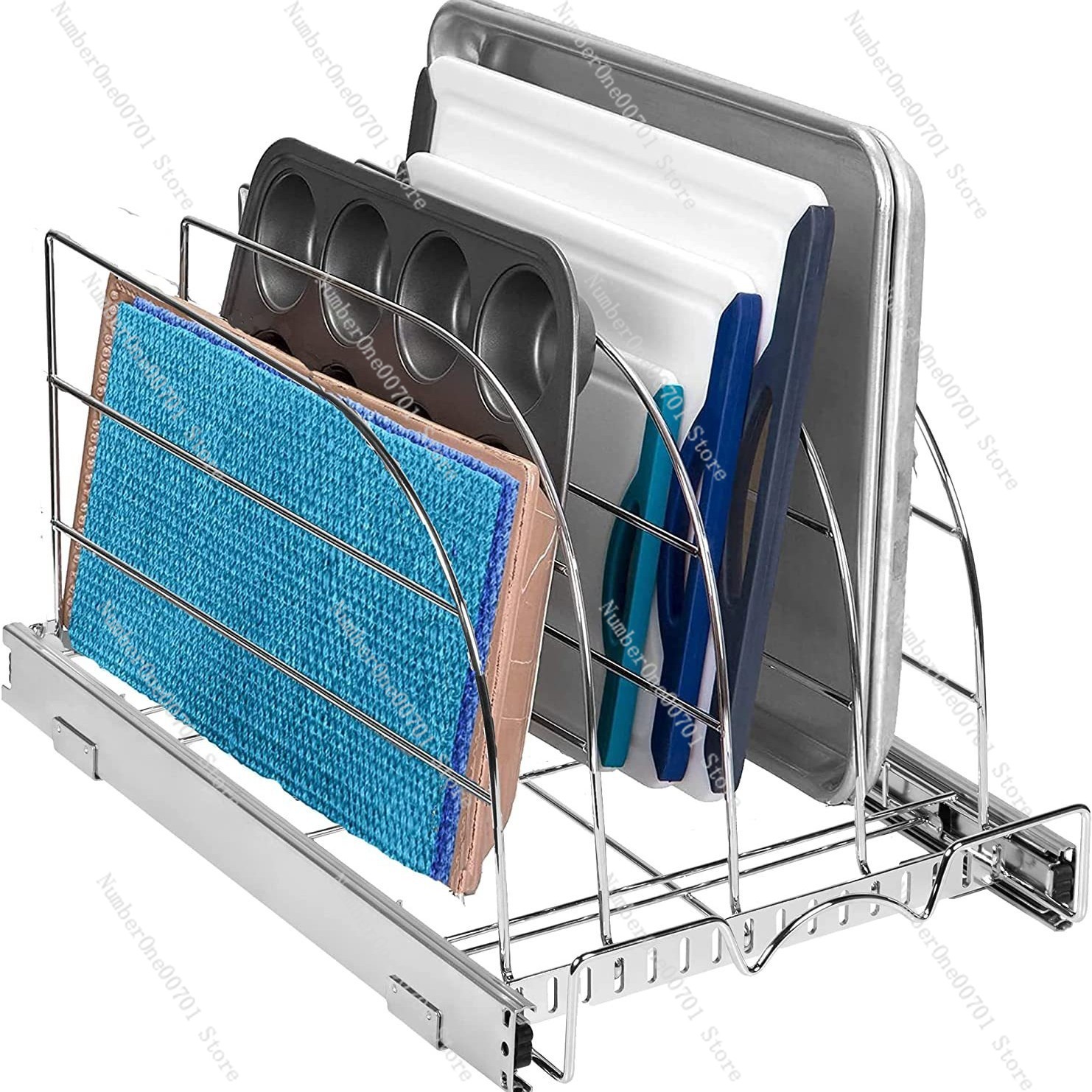 Slide-Out Kitchen Cabinet Orga - Kitchen Cabinet Baking Sheet Organizer ulasan dan harga