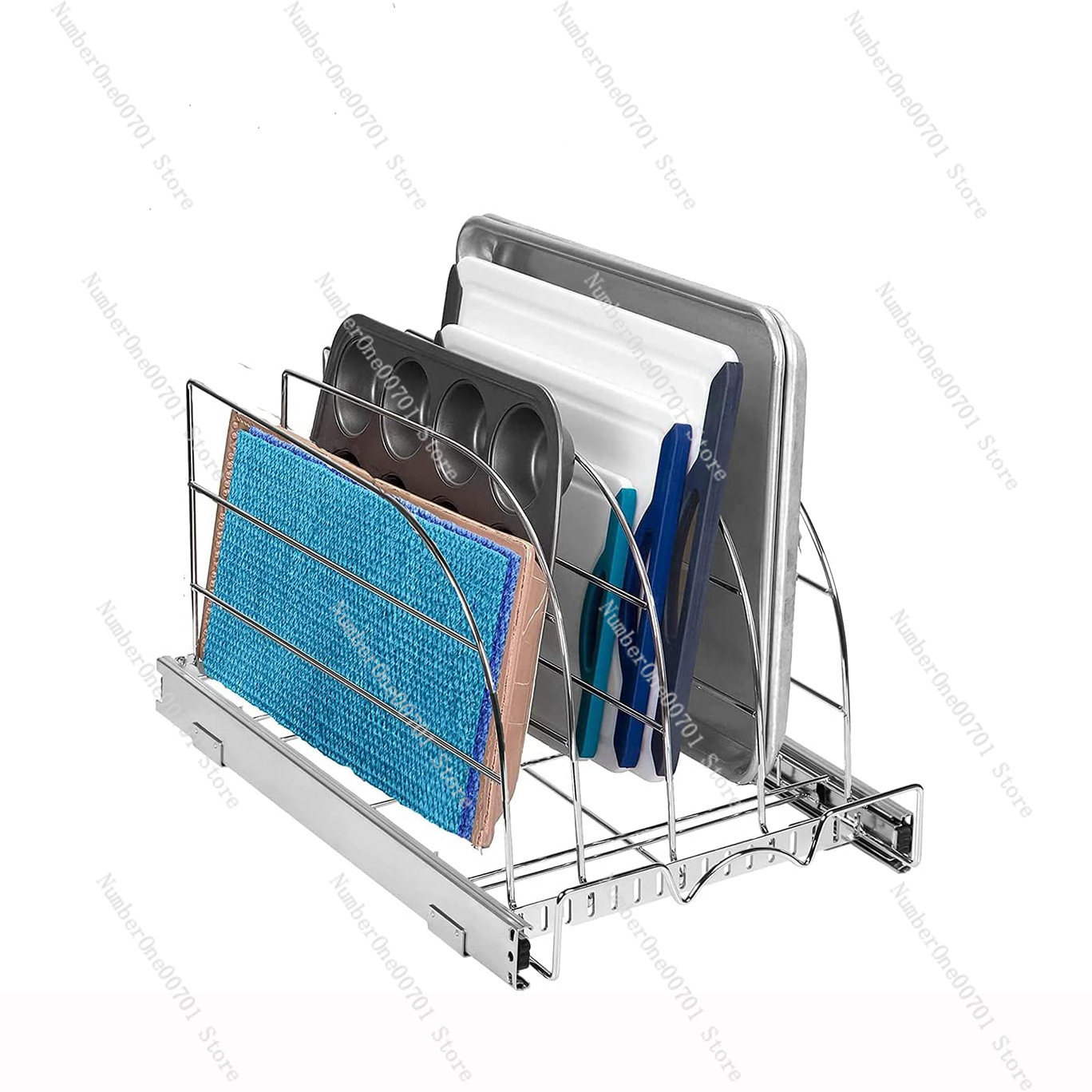 Slide-Out Kitchen Cabinet Orga - Kitchen Cabinet Baking Sheet Organizer ulasan dan harga
