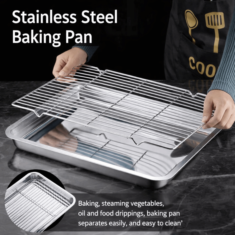 Portable Non-Stick Stainless S - Kitchen Baking Rack ulasan dan harga