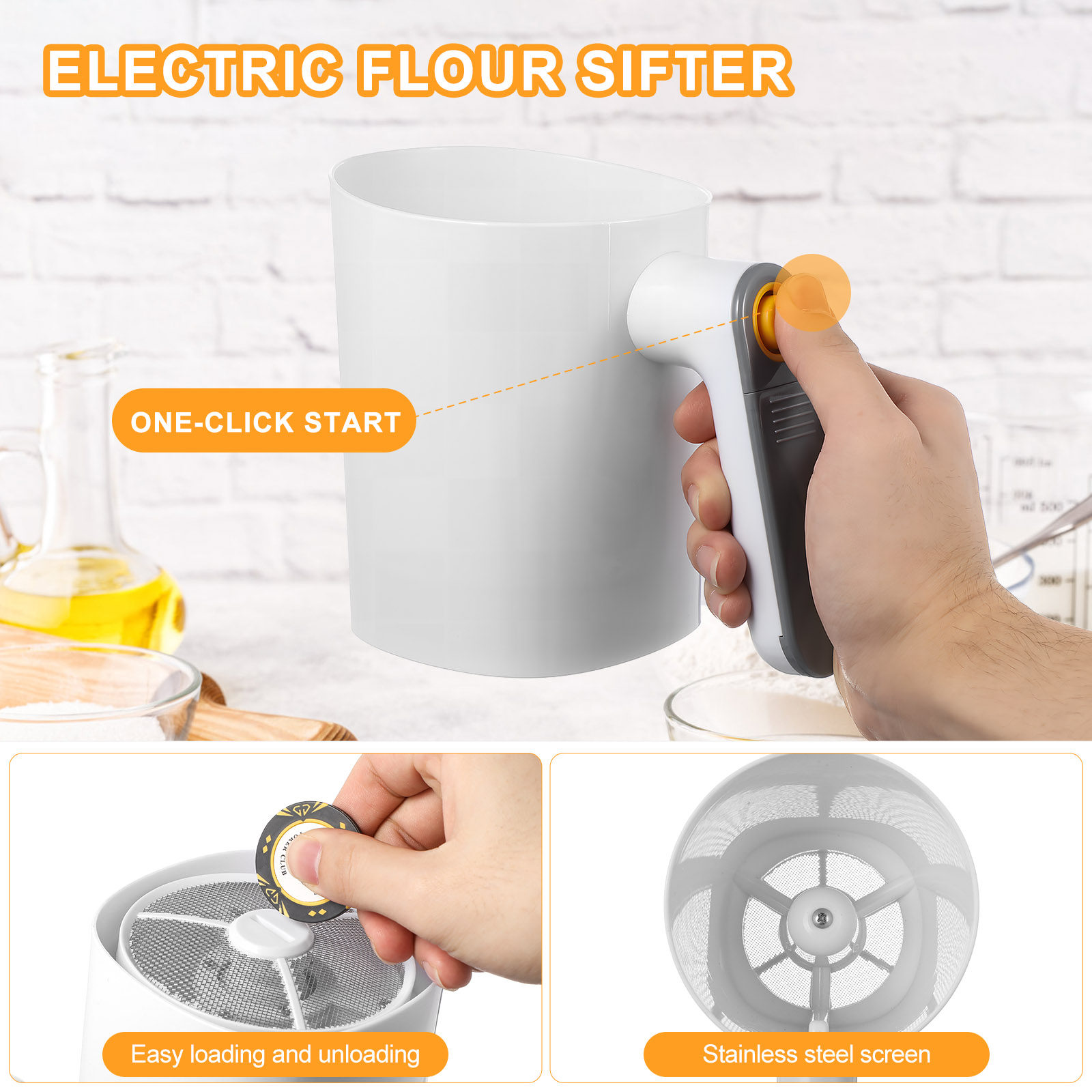 Handheld Electric Flour Sifter - Baking Powder Kitchen ulasan dan harga
