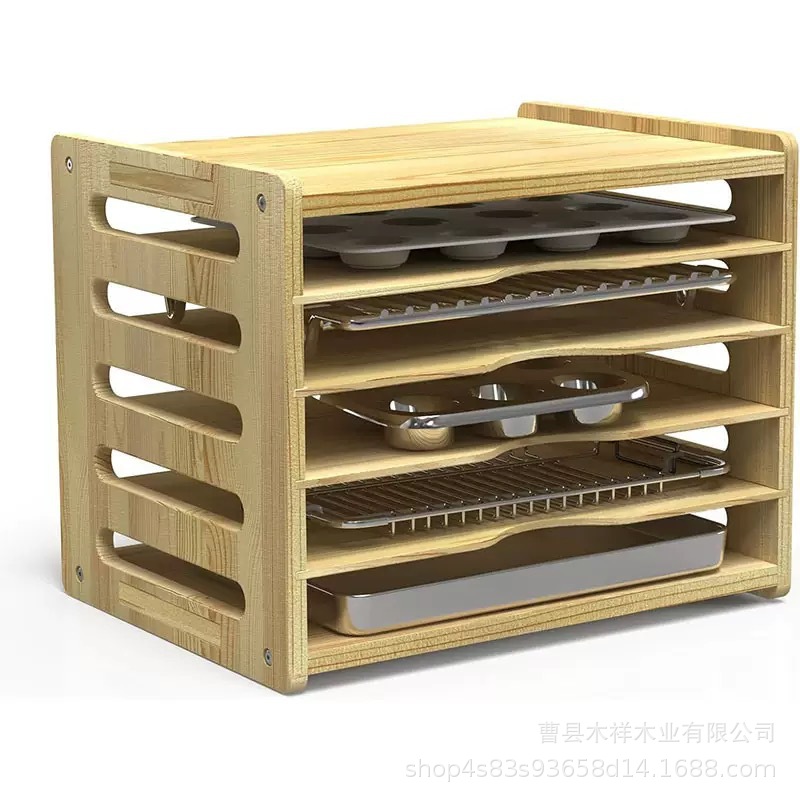Solid wood kitchen storage rac - Kitchen Cabinet Baking Sheet Organizer ulasan dan harga