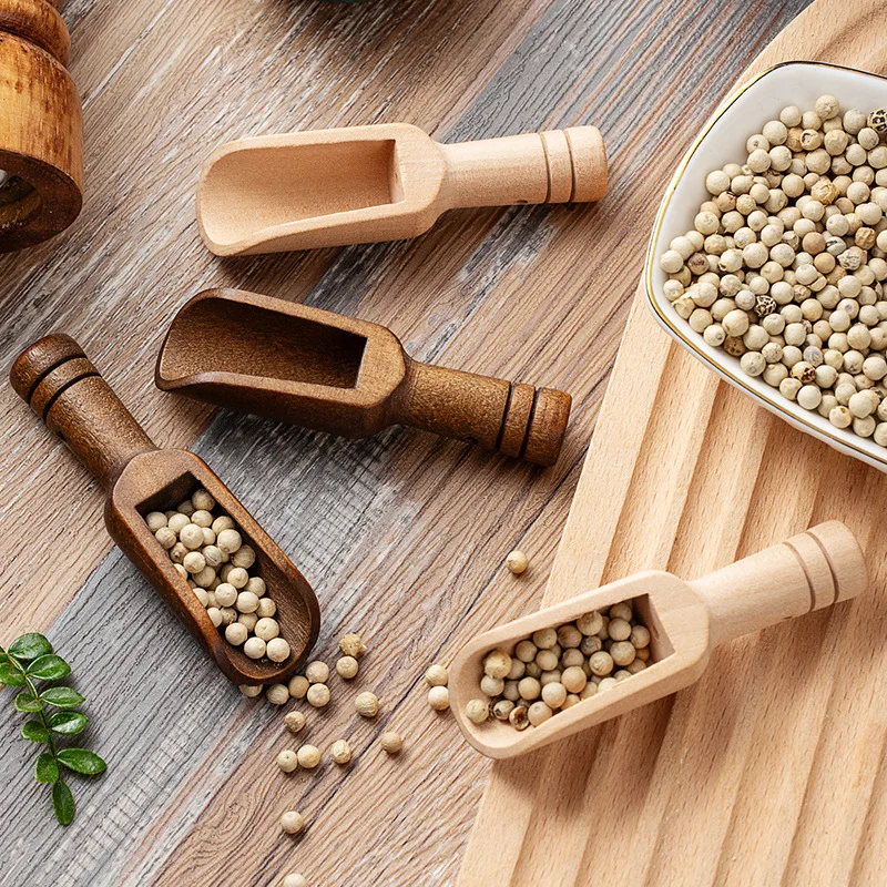 2/5PCS Wooden Coffee Scoop Set - Baking Powder Kitchen ulasan dan harga