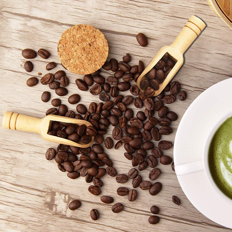 2/5PCS Wooden Coffee Scoop Set - Baking Powder Kitchen ulasan dan harga