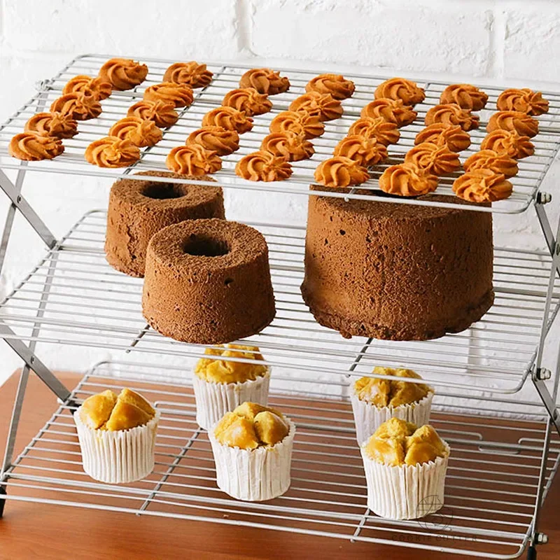 Foldable Multi-Layer Cake Cool - Kitchen Baking Rack ulasan dan harga