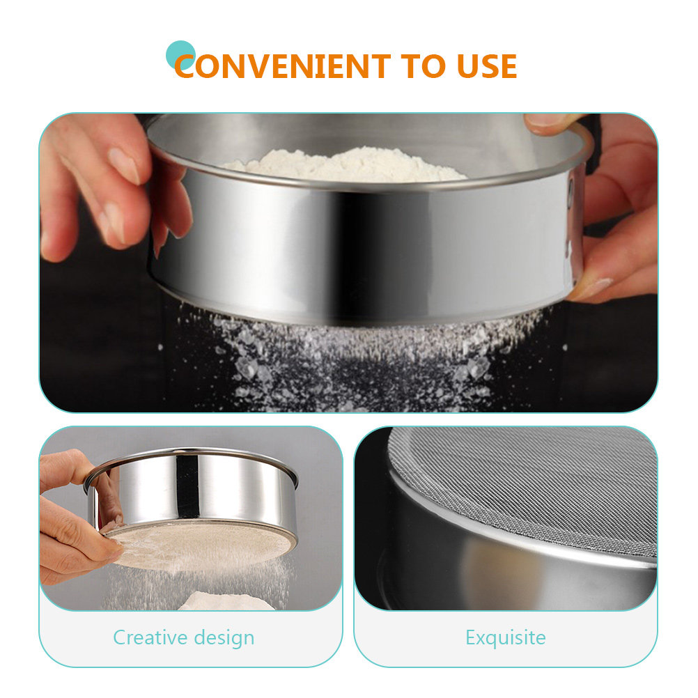 3Pcs Stainless Steel Flour Sif - Baking Powder Kitchen ulasan dan harga