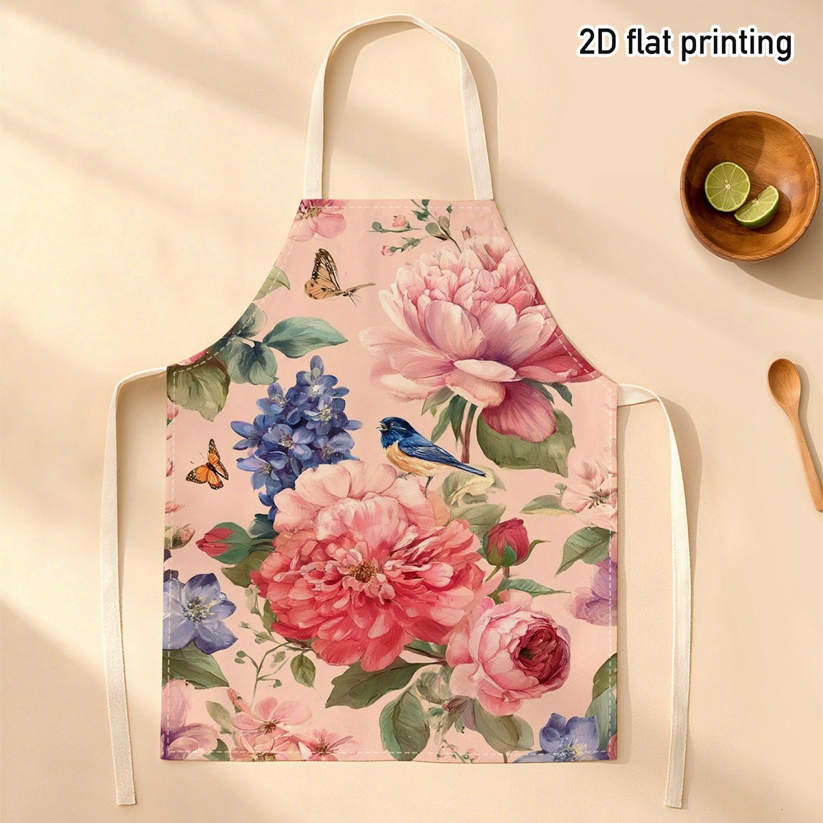 1pc Beautiful Floral Bird Apro - Kitchen Baking Gift Ideas ulasan dan harga