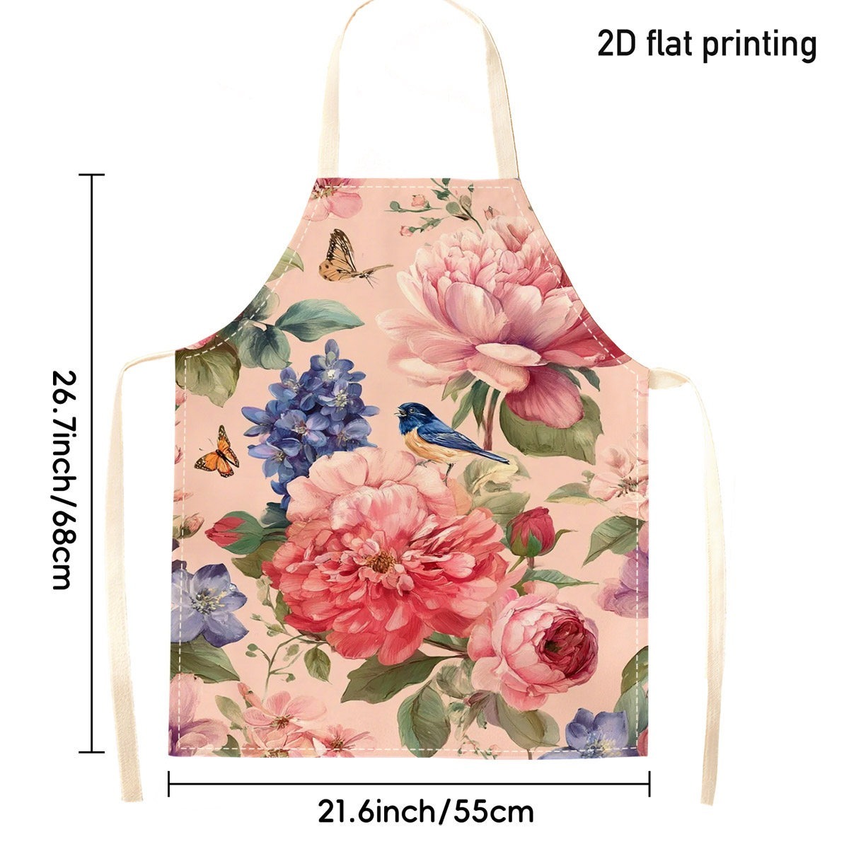 1pc Beautiful Floral Bird Apro - Kitchen Baking Gift Ideas ulasan dan harga