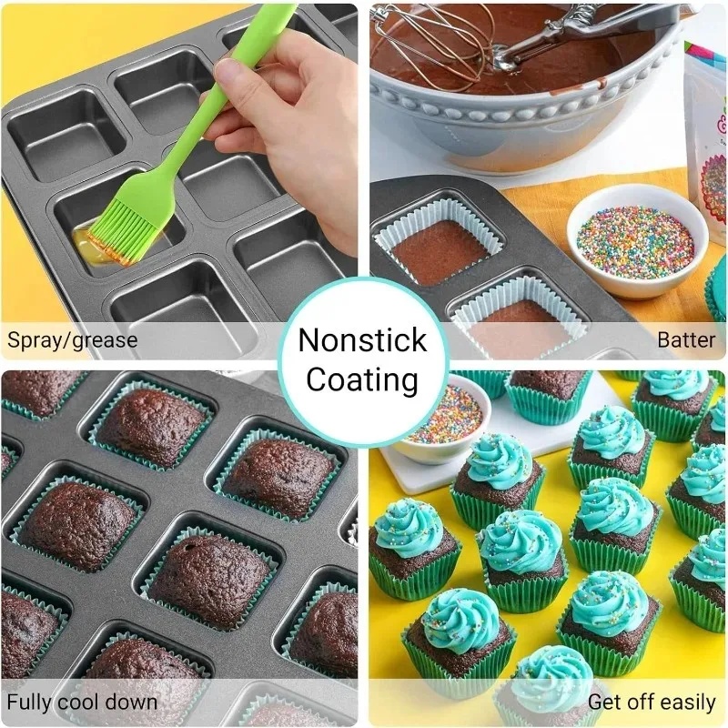 12 Cavity Baking Tray Square M - Muffin Tin Nonstick ulasan dan harga