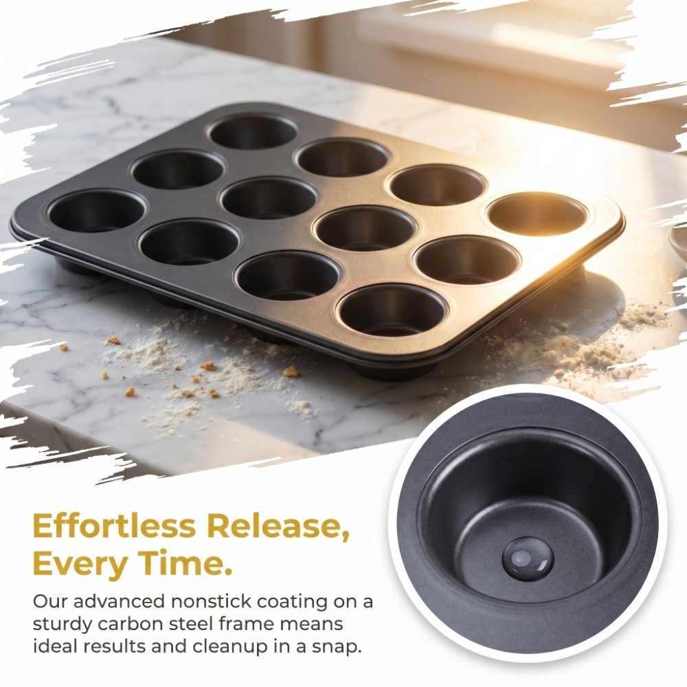 Carbon Steel Mini Muffin Pan 1 - Muffin Tin Nonstick ulasan dan harga