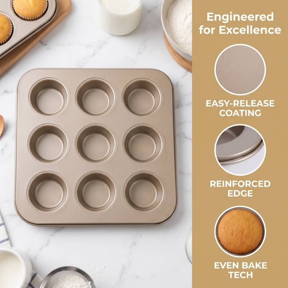 Carbon Steel Mini Muffin Pan 1 - Muffin Tin Nonstick ulasan dan harga