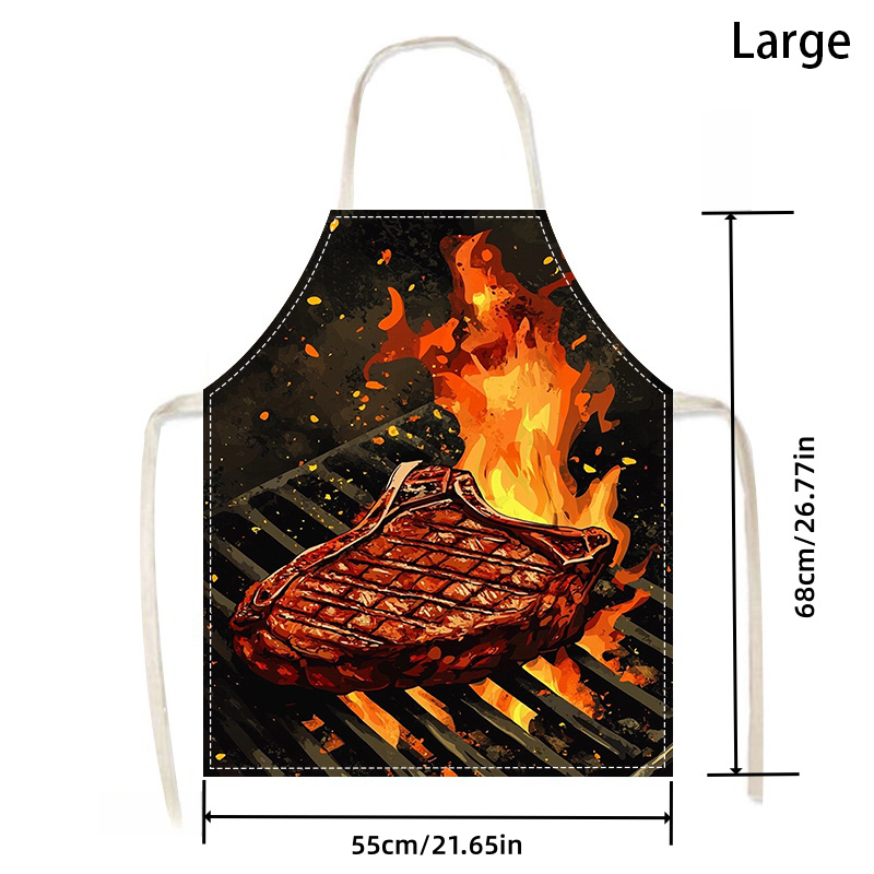 1pc BBQ Steak Apron with Flame - Kitchen Baking Gift Ideas ulasan dan harga