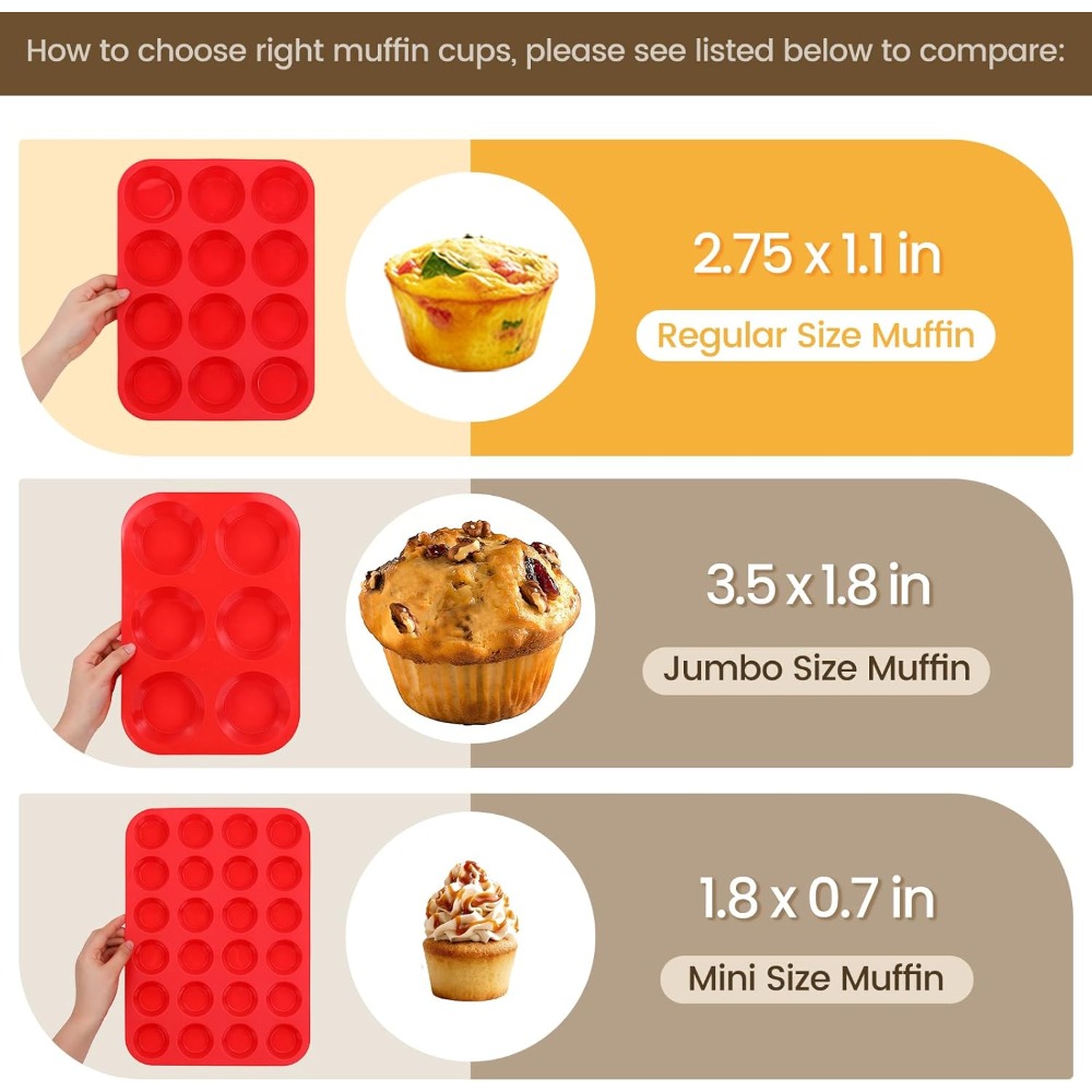 12 Cup Silicone Muffin Pan Non - Muffin Tin Nonstick ulasan dan harga