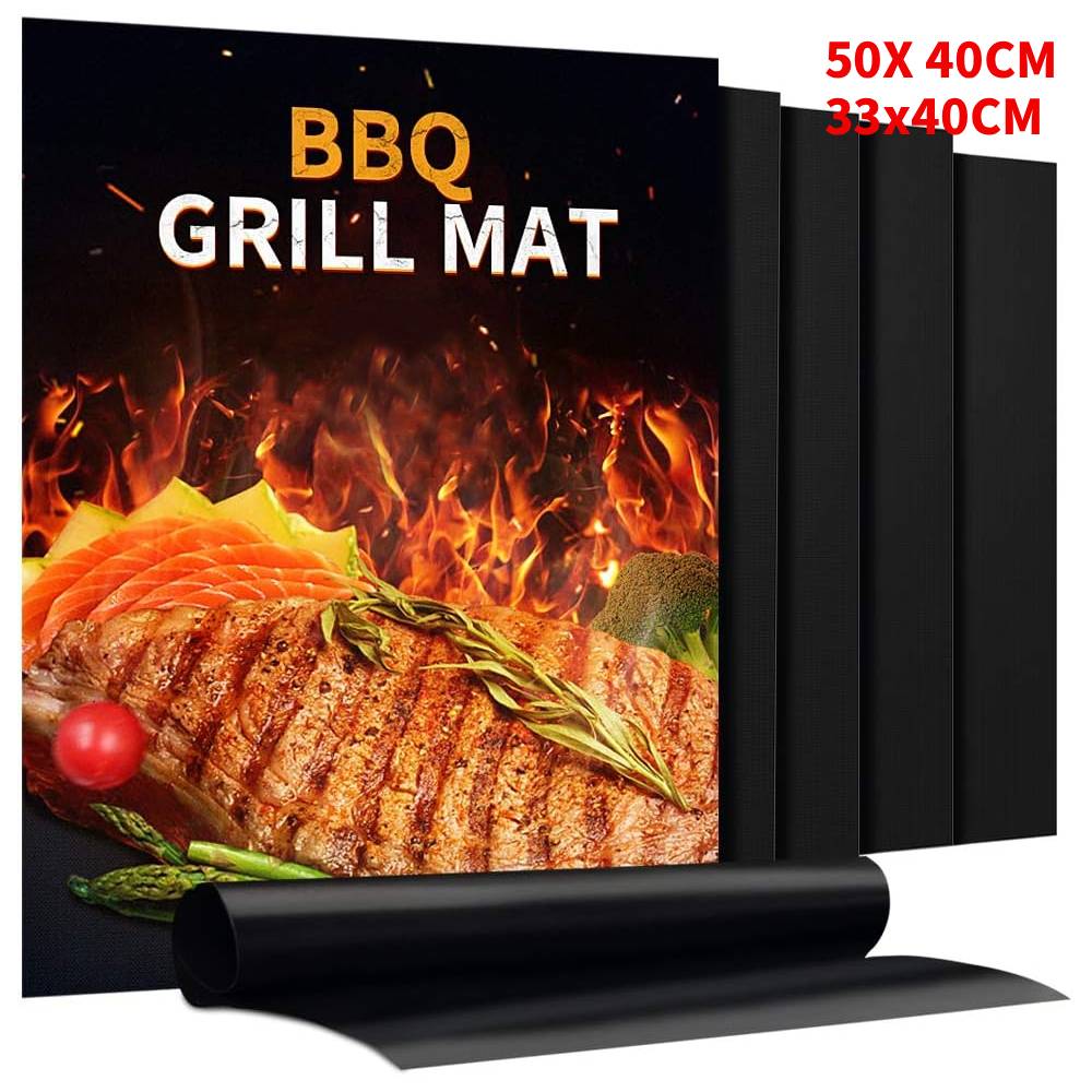 1-10PCS BBQ Grill Mat Non-stic - Kitchen Baking Tray Organiser ulasan dan harga