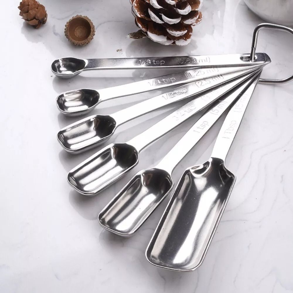 6Pcs Stainless Steel Measuring - Baking Powder Kitchen ulasan dan harga