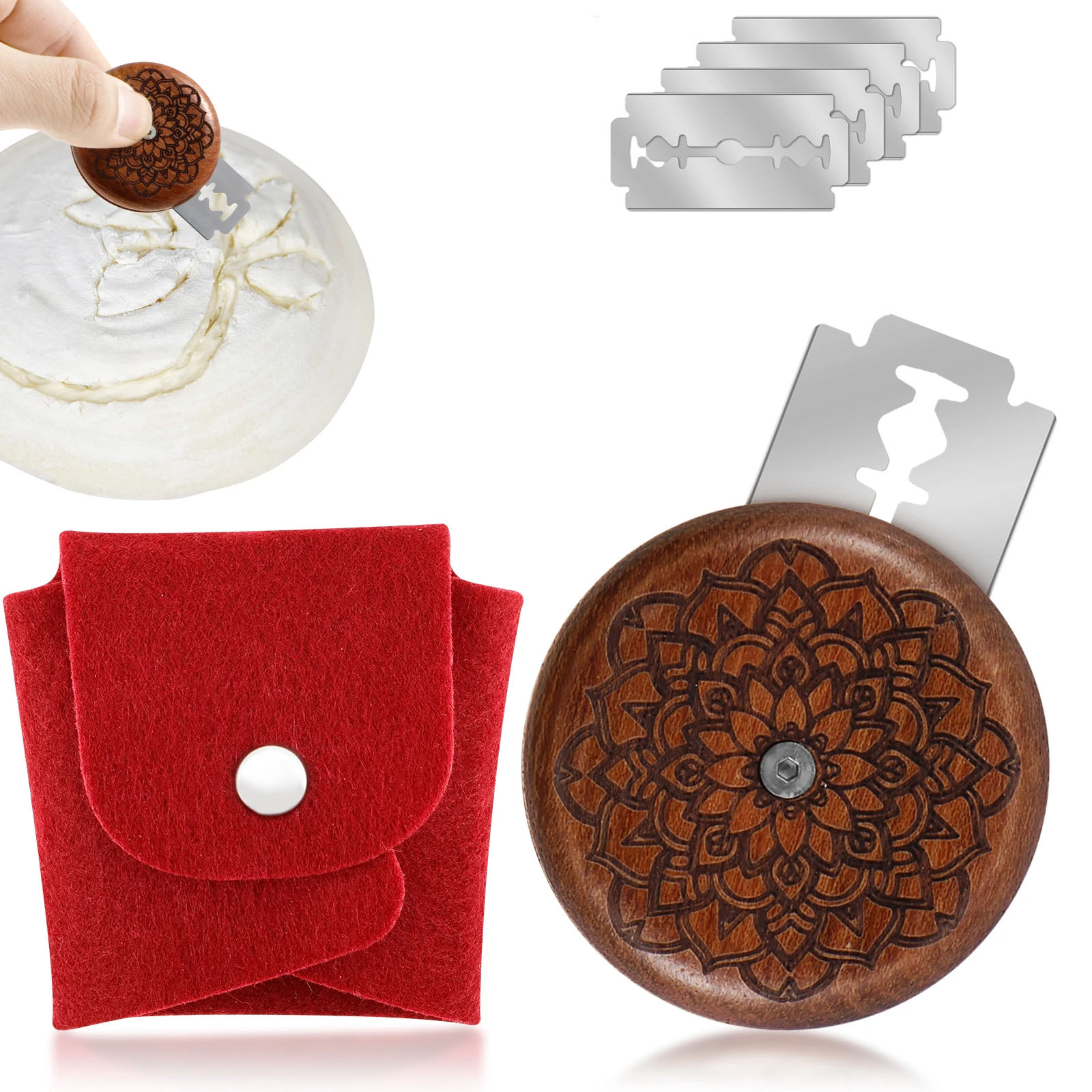 Bread Lame Dough Score Cutting - Dough Scraper Curved ulasan dan harga