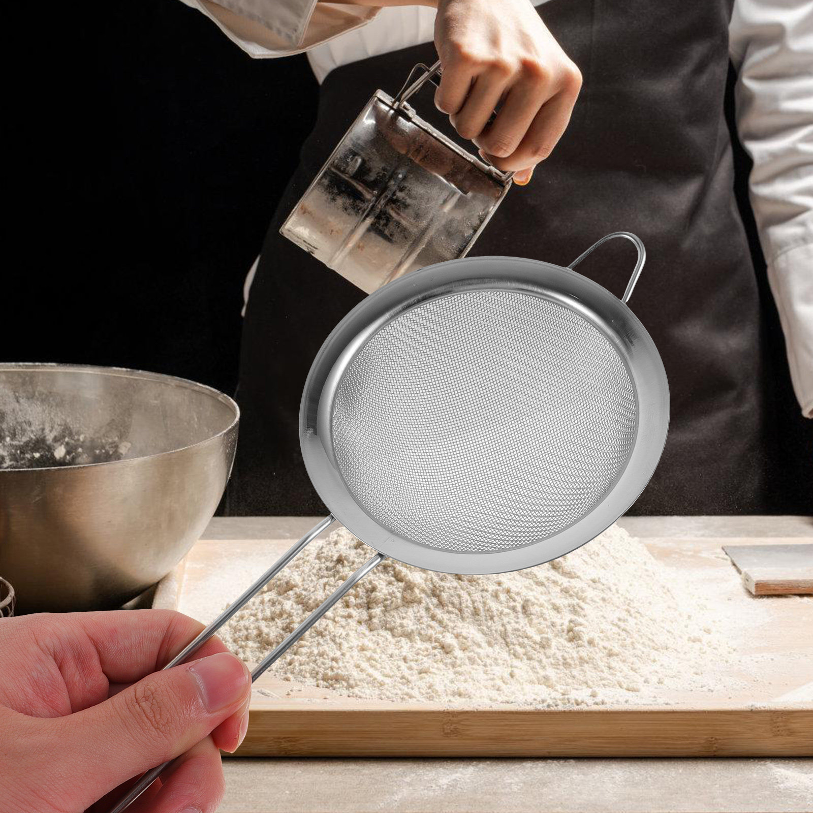 Stainless Steel Fine Mesh Hand - Baking Powder Kitchen ulasan dan harga