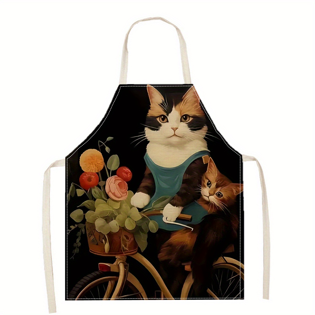 Linen Apron Funny Cat Sunglass - Kitchen Baking Gift Ideas ulasan dan harga