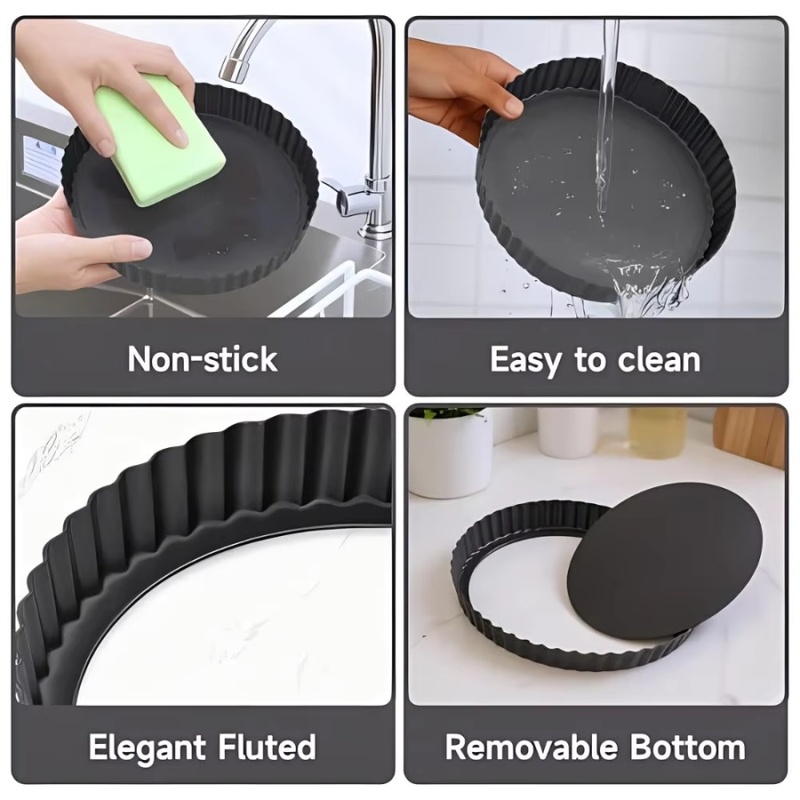 1pc Removable Bottom Fluted Ta - Kitchen Baking Products ulasan dan harga